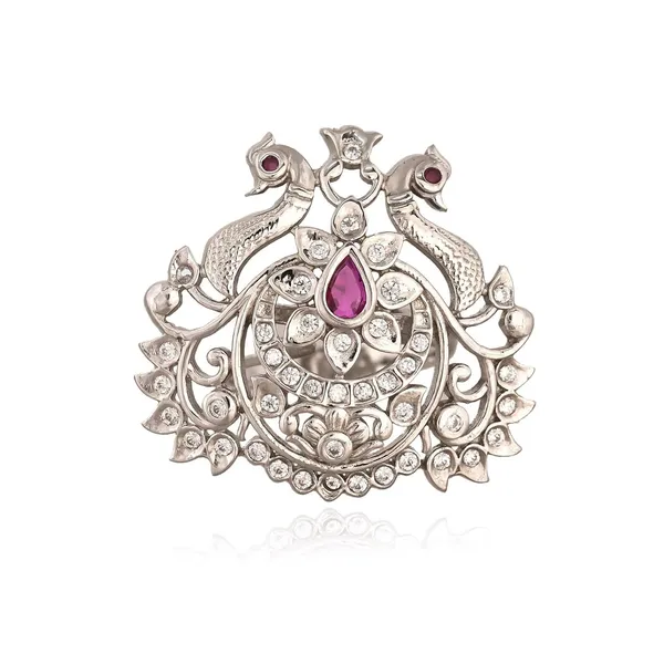 Silver_Peacock_Ruby_Red_Stone_Ring_For_Women