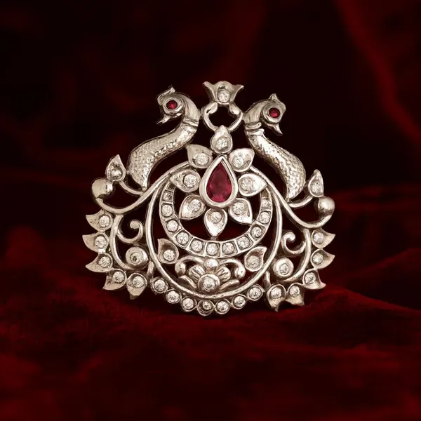 Silver_Peacock_Ruby_Red_Stone_Ring_For_Women