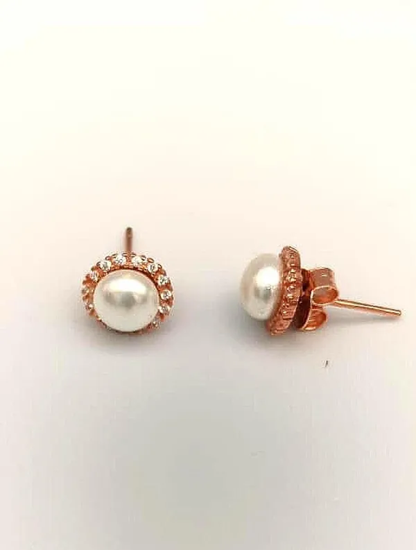 Rose_Gold_Silver_Tone_White_Pearl_Stud_Earrings_For_Women