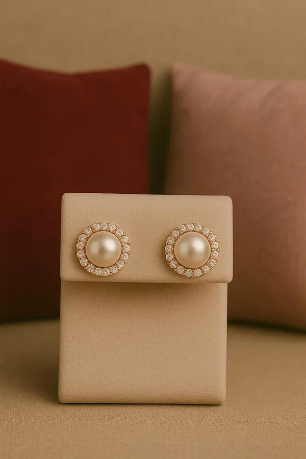 Rose_Gold_Silver_Tone_White_Pearl_Stud_Earrings_For_Women