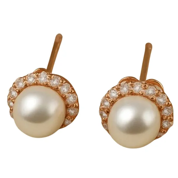 Rose_Gold_Silver_Tone_White_Pearl_Stud_Earrings_For_Women