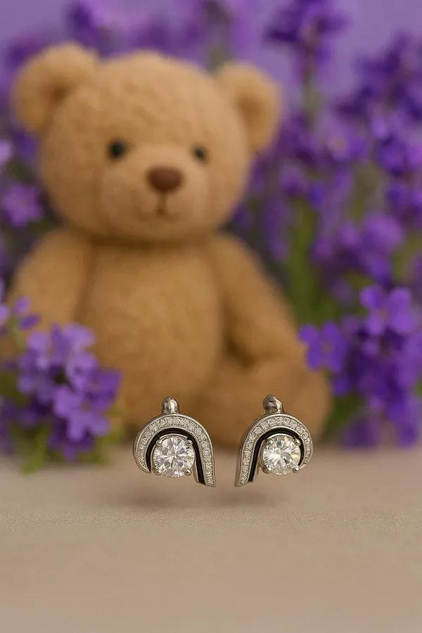 Silver_Crystal_Solitaire_Curved_Stud_Earrings_For_Women