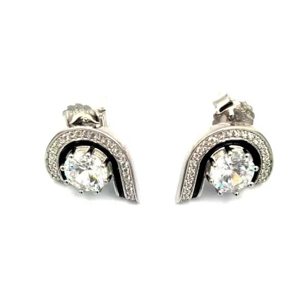Silver_Crystal_Solitaire_Curved_Stud_Earrings_For_Women