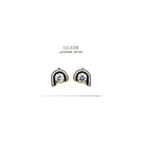 Silver_Crystal_Solitaire_Curved_Stud_Earrings_For_Women