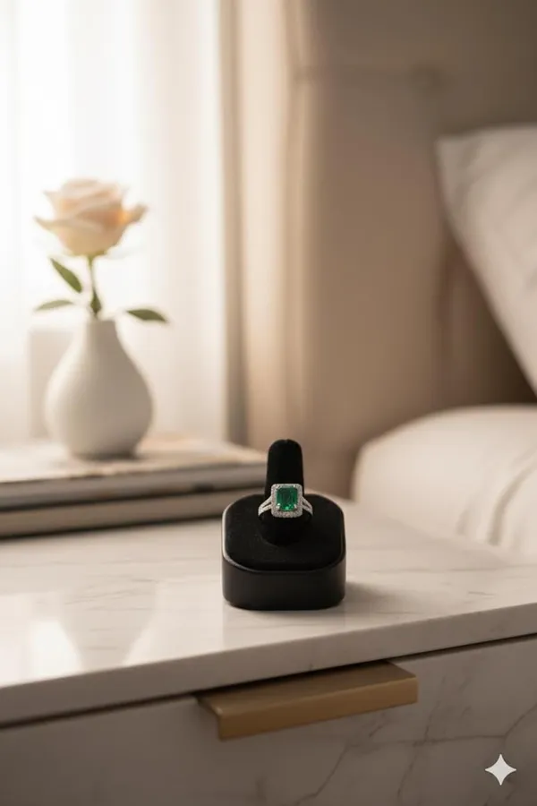 Silver_Emerald_Green_Gemstone_Ring_For_Women