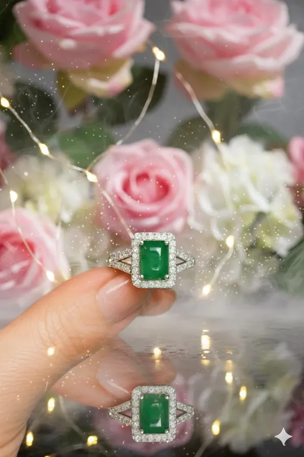 Silver_Emerald_Green_Gemstone_Ring_For_Women