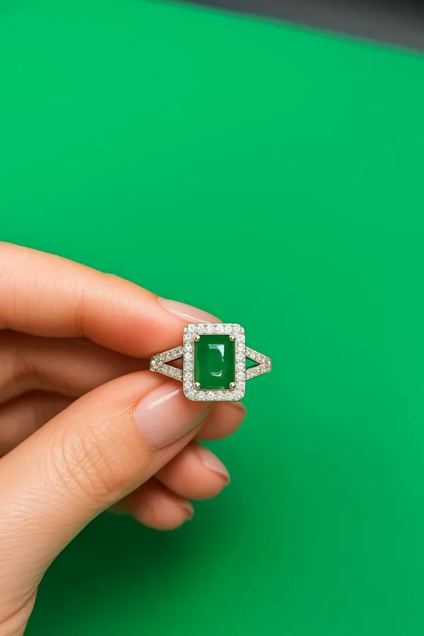 Silver_Emerald_Green_Gemstone_Ring_For_Women
