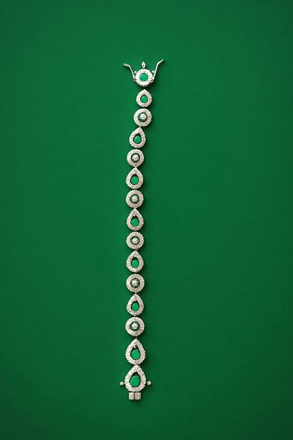 Silver_Green_Aura_Stone_Adjustable_Bracelet_For_Women