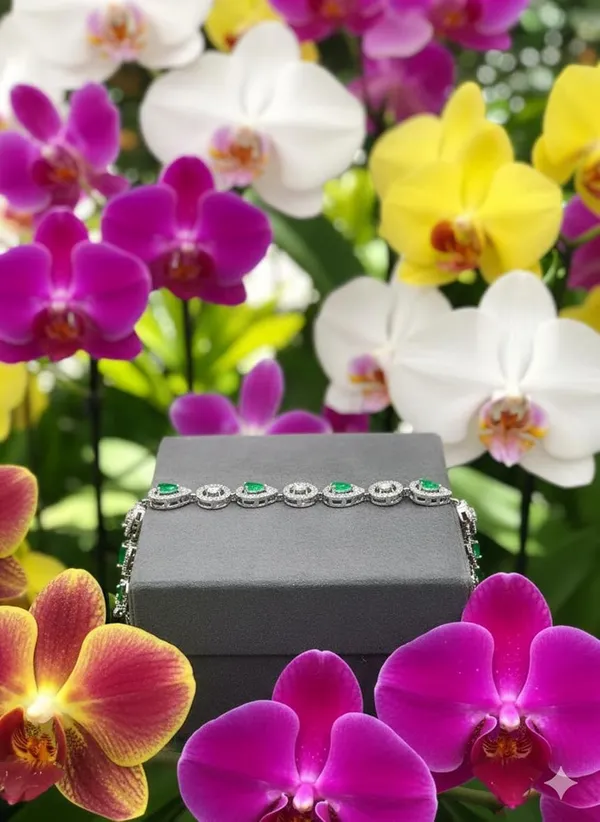 Silver_Green_Aura_Stone_Adjustable_Bracelet_For_Women