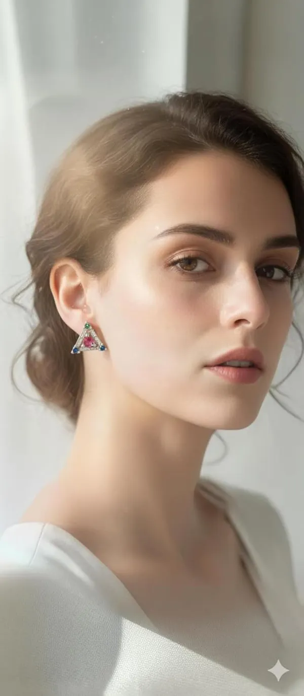 Silver_Vintage_Geometric_Triangle_Stud_Earrings_For_Women