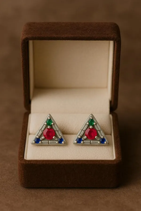 Silver_Vintage_Geometric_Triangle_Stud_Earrings_For_Women