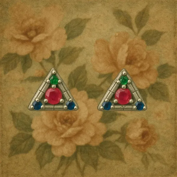 Silver_Vintage_Geometric_Triangle_Stud_Earrings_For_Women