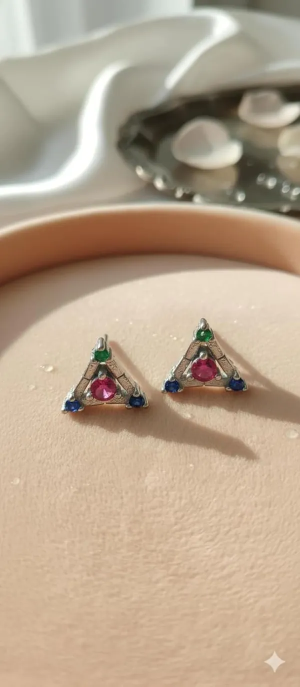 Silver_Vintage_Geometric_Triangle_Stud_Earrings_For_Women