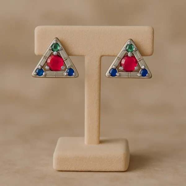 Silver_Vintage_Geometric_Triangle_Stud_Earrings_For_Women