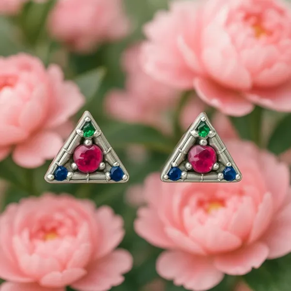 Silver_Vintage_Geometric_Triangle_Stud_Earrings_For_Women