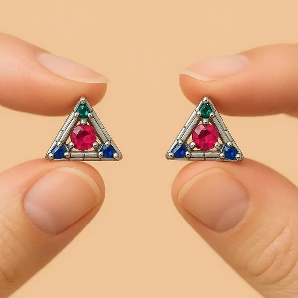 Silver_Vintage_Geometric_Triangle_Stud_Earrings_For_Women