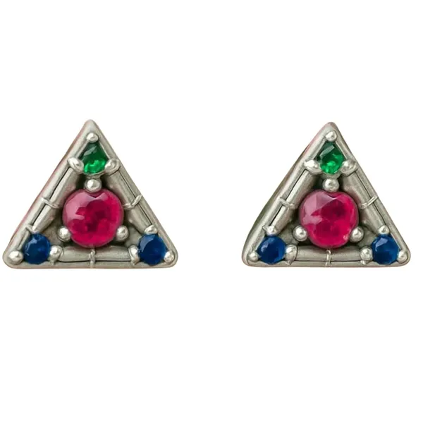 Silver_Vintage_Geometric_Triangle_Stud_Earrings_For_Women
