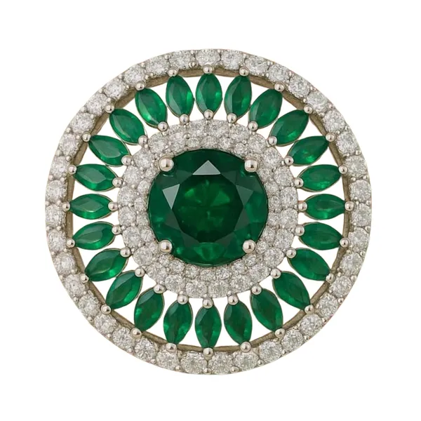Silver_Emerald_Green_Stone_Adjustable_Ring_For_Women