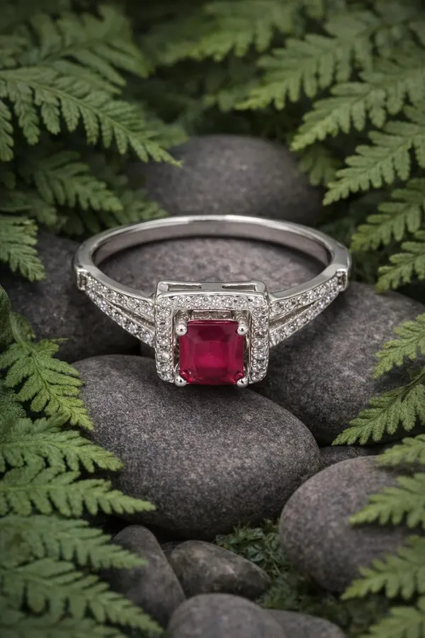 Silver_925_Sterling_Ruby_Tone_Petal_Design_Ring_For_Women