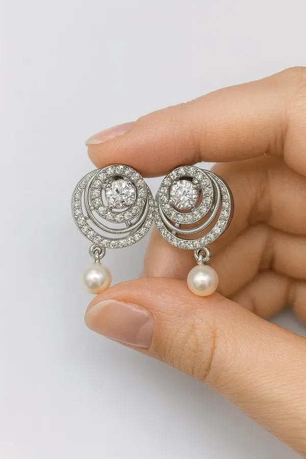925_Sterling_Silver_Pearl_Accent_Earrings_For_Women