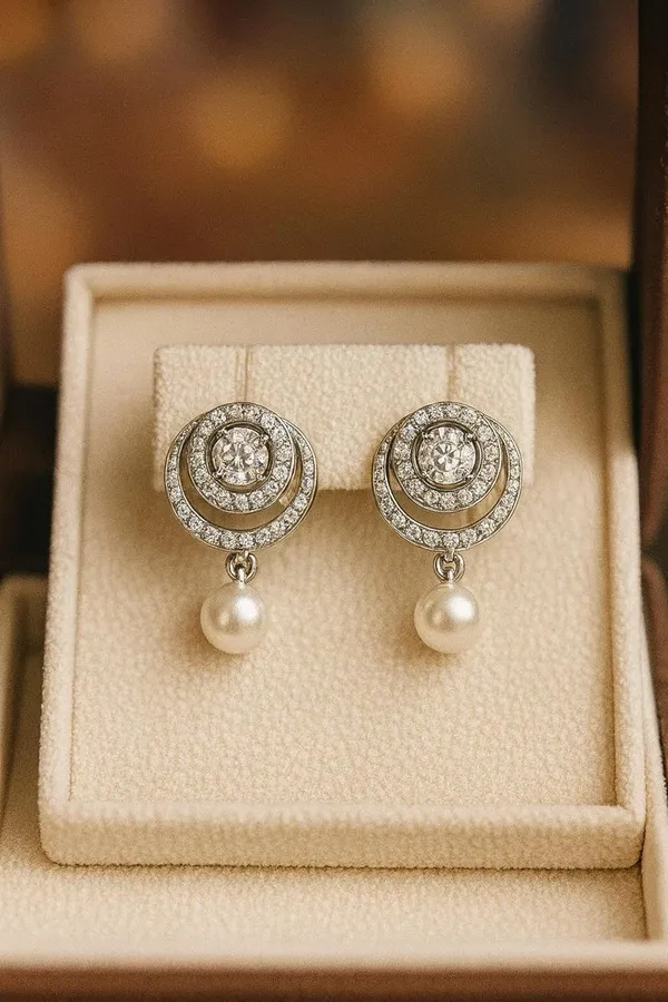925_Sterling_Silver_Pearl_Accent_Earrings_For_Women