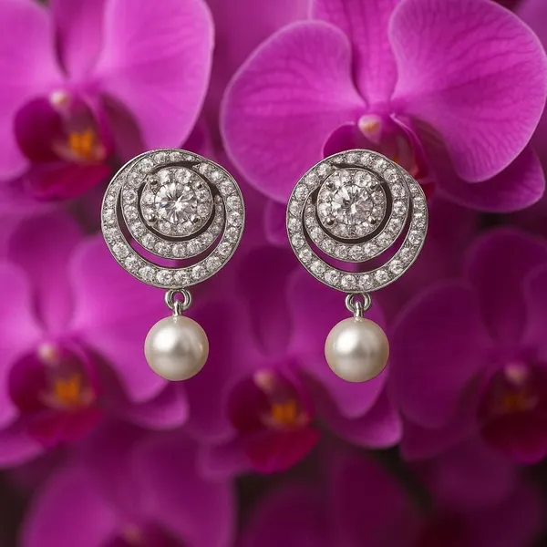 925_Sterling_Silver_Pearl_Accent_Earrings_For_Women
