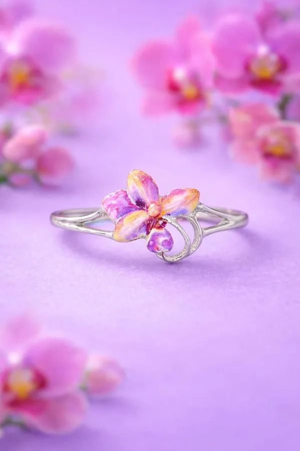 Silver_925_Sterling_Orchid_Design_Ring_For_Women