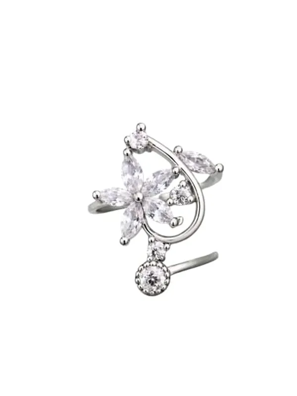 Silver_Sterling_Floral_Cz_Adjustable_Open_Band_Ring_For_Women