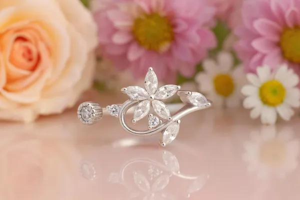 Silver_Sterling_Floral_Cz_Adjustable_Open_Band_Ring_For_Women