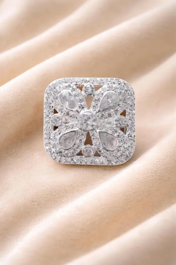 Silver_Sterling_Floral_Cz_Adjustable_Ring_For_Women