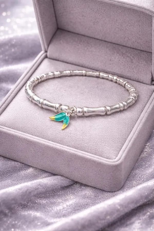 Silver_Bamboo_Leaf_Charm_Stretch_Bracelet_For_Women