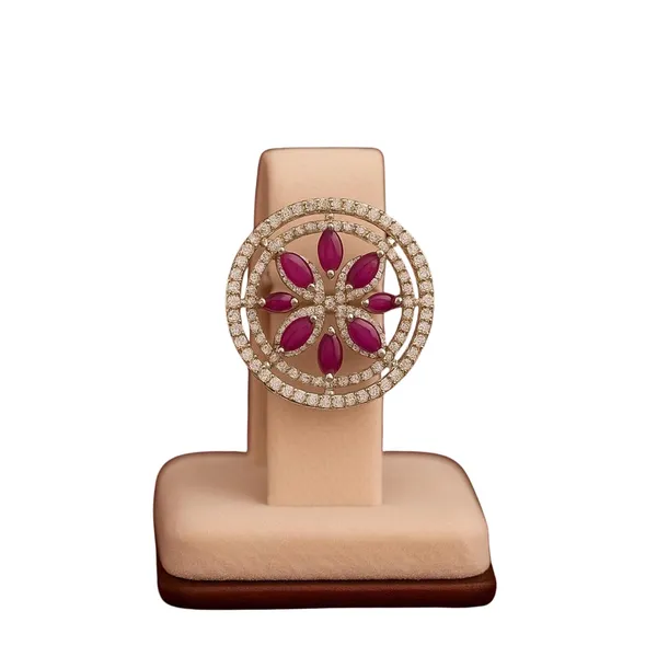 Silver_Plated_Pink_Marquise_Zircon_Floral_Statement_Ring_For_Women