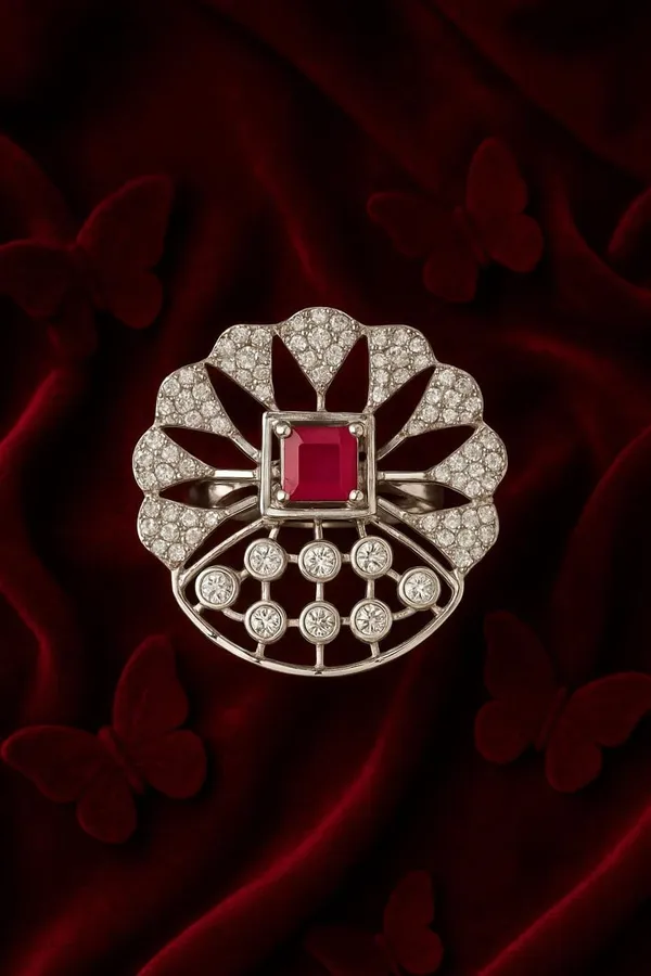 Silver_Sterling_Ruby_Cz_Fan_Adjustable_Ring_For_Women