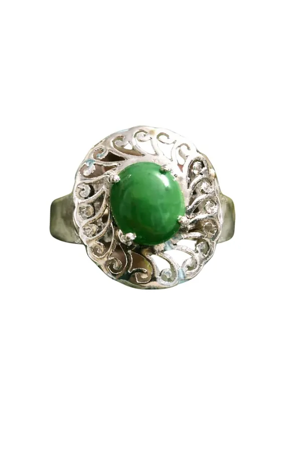 Silver_925_Sterling_Green_Zircon_Adjustable_Ring_For_Women