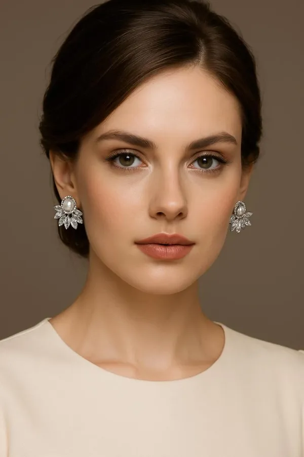 Silver_Pearl_Cz_Floral_Stud_Earrings_For_Women
