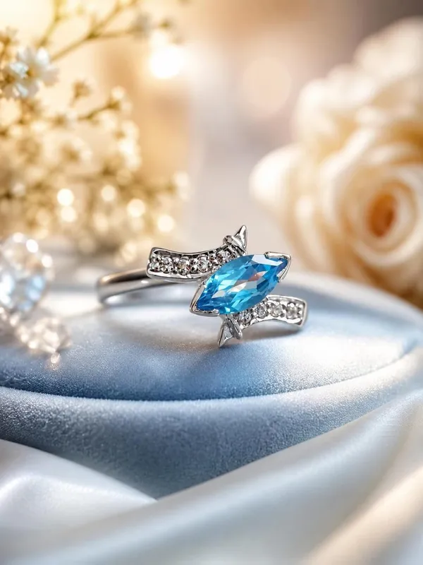 Silver_Blue_Zircon_Adjustable_Cocktail_Ring_For_Women