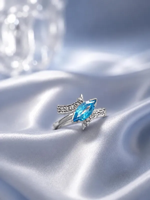 Silver_Blue_Zircon_Adjustable_Cocktail_Ring_For_Women