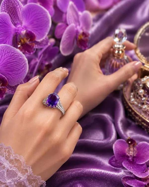 Silver_925_Sterling_Purple_Zircon_Adjustable_Ring_For_Women