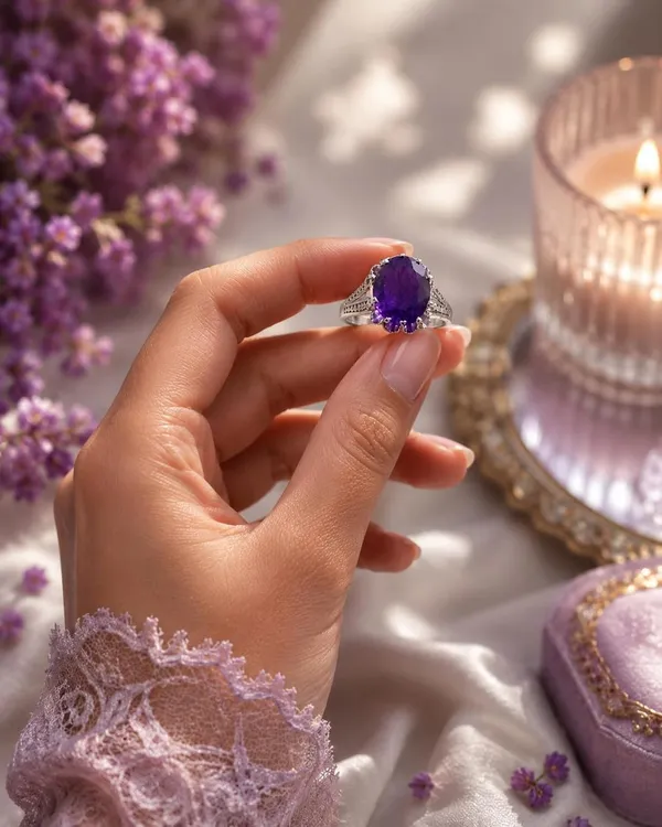 Silver_925_Sterling_Purple_Zircon_Adjustable_Ring_For_Women