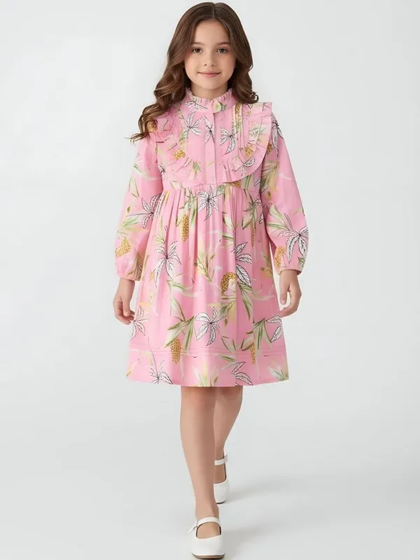 Floral_Print_Puff_Sleeve_Fit_Flare_Dress