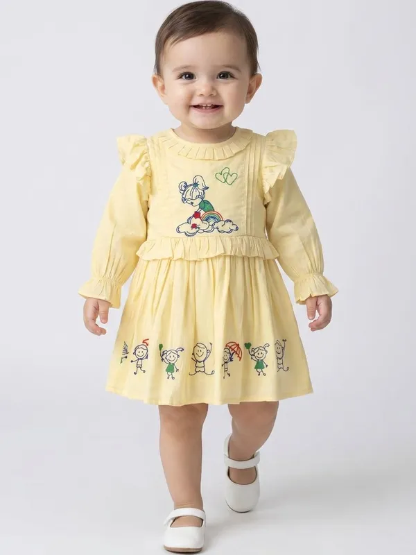 Embroidered_Ruffled_A_Line_Dress