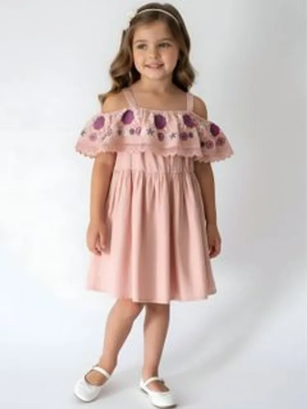 Bella_Moda_Girls_Above_Knee_Casual_Dress_Orange_Short_Sleeve