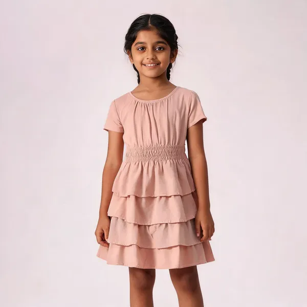 Bella_Moda_Girls_Above_Knee_Casual_Dress_Orange_Short_Sleeve
