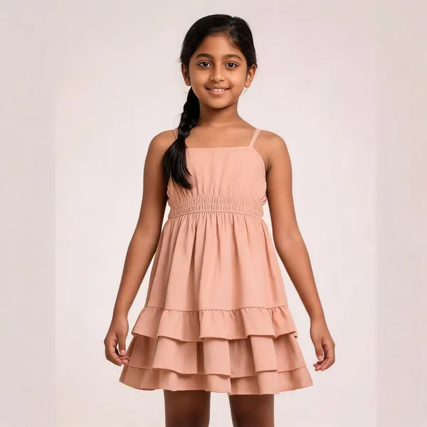 Bella_Moda_Girls_Above_Knee_Casual_Dress_Orange_Short_Sleeve