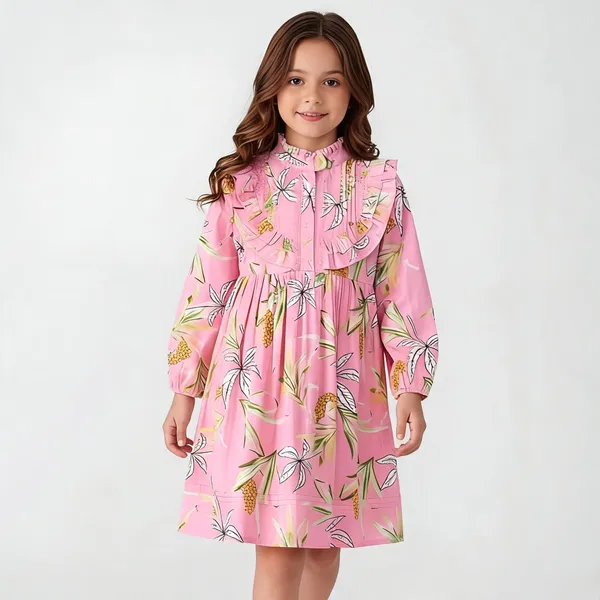 Floral_Print_Puff_Sleeve_Fit_Flare_Dress