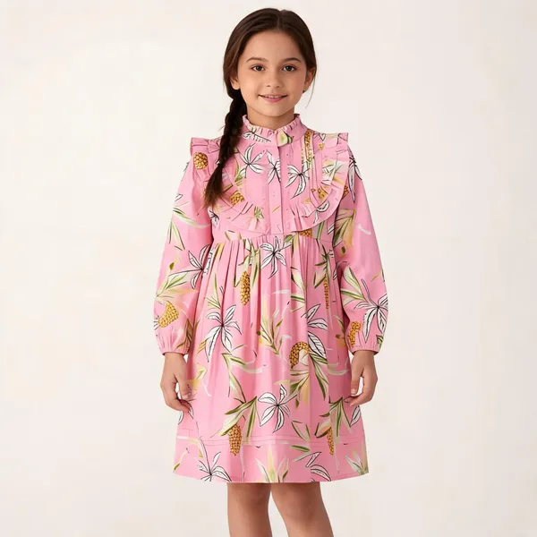 Floral_Print_Puff_Sleeve_Fit_Flare_Dress