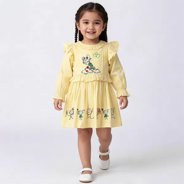 Embroidered_Ruffled_A_Line_Dress