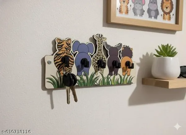 Cute_Kids_Animal_Key_Holder_For_Wall_Mdf_Wooden_Cartoon_Animal_Butt_Key_Hanger_Rack_With_Hooks_Unique_Kids_Room_Wall_Decor_Organizer_Jungle_Theme_Entryway_Key_Storage_Stand_Decorative_Home_Wall_Mounted_Key_Holder_Gift_For_Children_Animal_Lovers