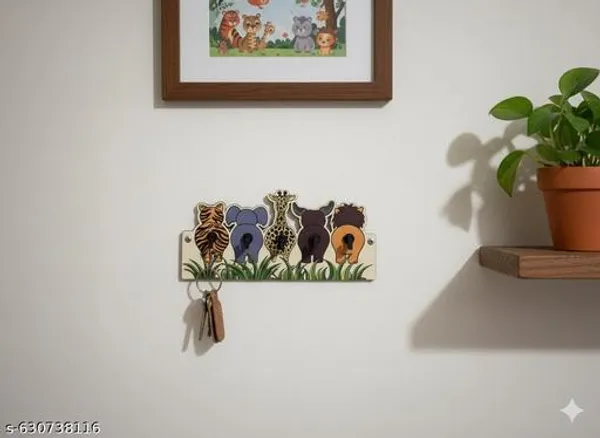Cute_Kids_Animal_Key_Holder_For_Wall_Mdf_Wooden_Cartoon_Animal_Butt_Key_Hanger_Rack_With_Hooks_Unique_Kids_Room_Wall_Decor_Organizer_Jungle_Theme_Entryway_Key_Storage_Stand_Decorative_Home_Wall_Mounted_Key_Holder_Gift_For_Children_Animal_Lovers