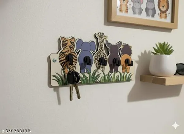 Cute_Kids_Animal_Key_Holder_For_Wall_Mdf_Wooden_Cartoon_Animal_Butt_Key_Hanger_Rack_With_Hooks_Unique_Kids_Room_Wall_Decor_Organizer_Jungle_Theme_Entryway_Key_Storage_Stand_Decorative_Home_Wall_Mounted_Key_Holder_Gift_For_Children_Animal_Lovers